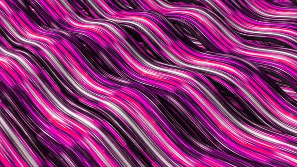 Rosa, svart och vit vågig flytande konsistens i rörelse, sömlös loop. Animering. Färgstarkt energiflöde, breda vågor som rinner mot varandra. — Stockfoto