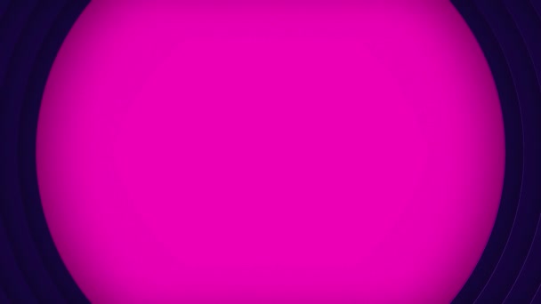 Abstract widening and narging down pink circle on a dark background with rings, seamless loop. Движение. Концепция подачи сигнала. — стоковое видео