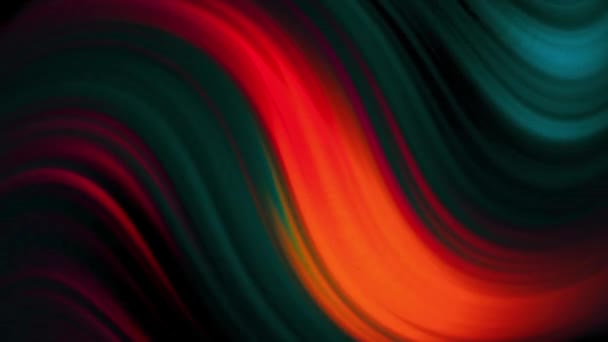 Gradiente abstracto que fluye ondas de colores oscuros, lazo sin costuras. Moción. Textura colorida curvada con bengalas de luz que se mueven suavemente. — Vídeo de stock