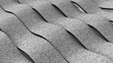 Soyut gümüş kıvrımlı geniş parlak çizgiler, pürüzsüz döngü. Animasyon. Ayrılmış sonsuz çizgileri olan güzel monokrom dalgalanan arkaplan.