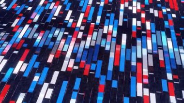 Parlak renkli çizgiler ayrıştırıyor. Animasyon. Renkli şeritler ortasından ayrılacak. Şeritler kenetlenme noktalarında ayrılır ve birbirlerinden uzaklaşırlar.