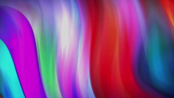 Astratto arcobaleno brillamenti di luce colorati che scorrono sullo schermo, loop senza soluzione di continuità. Mozione. Belle onde di gradiente, linee curve. — Video Stock