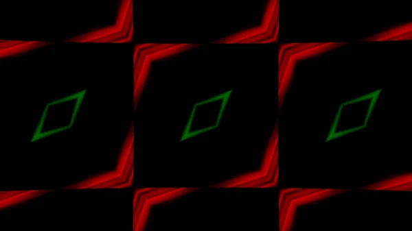 Knipperende vormen van rhombussen op een donkere achtergrond, naadloze lus. Beweging. Kleurrijke hypnotische silhouetten van geometrische figuren. — Stockfoto