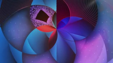Geometrik desenler hipnotik etkiye sahip. Hareket. Soyut çiçek ve kozmik çiçekli geometrik şekiller. Soyut geometrik şekilli hipnotik animasyon