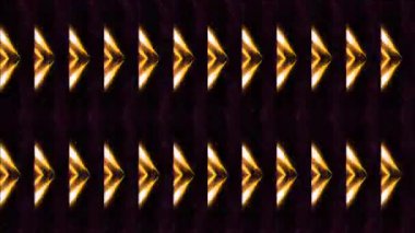 Neon ışıldayan üçgenler. Modern. Neon ışıkla titreşen üçgen çizgilerin hipnotik tekrarlayan deseni. Güzel kaleydoskopik üçgen deseni