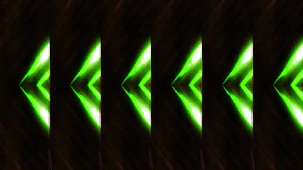 Dreieckiges Muster mit Neonflackern. Bewegung. Das sich wiederholende Muster dreieckig schimmernder Linien. Neon-Dreiecksmuster flackert und verändert sich — Stockvideo