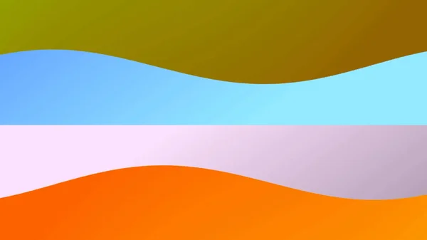 Abstrakt tre vågor av en vit, orange och blå färger, sömlös loop. Rörelse. Tecknad flödande kurva breda ränder. — Stockfoto