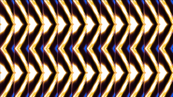 네온빛나는 삼각형 패턴이죠. 현대적 이죠. 네온 빛 이 반사되는 삼각형의 선들의 최면 반복 패턴. 삼각형의 아름다운 만화경 형태 — 스톡 사진