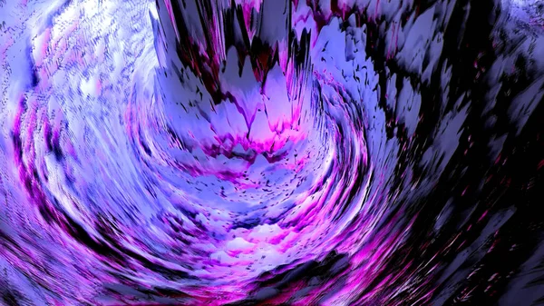 Фіолетове і чорне нескінченне торнадо з перетвореною текстурою, безшовна петля. Рух. Бузковий обертовий позаземний спіральний вихор . — стокове фото