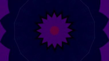 Yanardöner çiçekli mandala desenli soyut varisler. Hareket. Çiçek şekilli, kusursuz döngülü fantastik süslemelerin başkalaşımları.