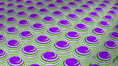 Aynı boyutta üç boyutlu çapraz sıralar hareket eden çizgilerle renklendirilmiş, kusursuz döngü. Hareket. Gerçeküstü LSD halüsinasyonları.