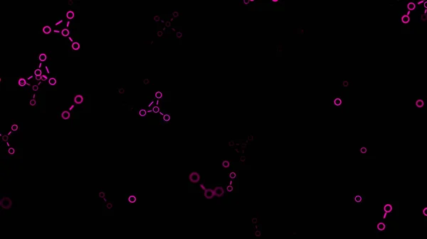 Fórmulas químicas abstratas transformando em um fundo preto, loop sem costura. Animação. Moléculas digitais mudando em uma tela escura. — Fotografia de Stock