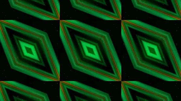 3D-illustration av dynamiskt blinkande romber, sömlös loop. Rörelse. Kalejdoskop mönster med diagonala rader av neon siffror ändra färger. — Stockfoto