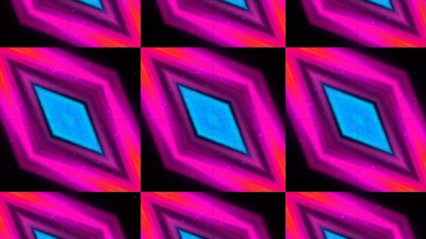 Graphic pattern of rhombus shapes blinking and changing blue and pink colors, seamless loop. Motion. Diagonal rows of hypnotically blinking silhouettes. — Stock Photo, Image