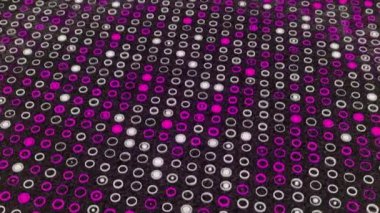 Çemberlerin soyut titreyen yüzeyi, kusursuz döngü. Animasyon. Enerji dalgaları ile küçük yuvarlak çerçeve satır düz arkaplan.