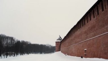 Eski Kremlin mimari grubuyla birlikte kışın Kolomna şehir manzarası, Rusya. Kavram. Tarih ve mimari kavramı.