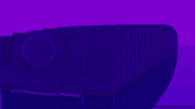 Küre ile soyut renkli arkaplan aşağıya düşen bir sıra plakayı itiyor. Tasarım. Bir top blokları yok ederken domino taşı etkisi.