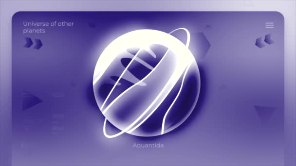 Abstract colorful credit card design with an unknown planet. Motion. Cosmic background with round shaped space object on a bank card. — Stock Video