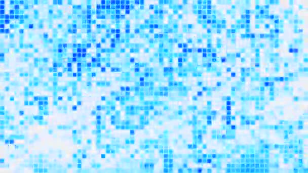 Achtergrond van snel bewegende gekleurde pixels op witte achtergrond. Beweging. Animatie met wazig pixel achtergrond van bewegende vierkanten. Verplaatsen van gekleurde pixels die wazig afbeeldingseffect creëren — Stockvideo