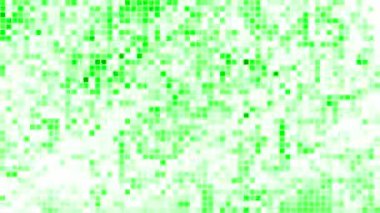 Beyaz arka planda hızlı hareket eden renkli piksellerin arkaplanı. Hareket. Hareket eden karelerin bulanık pikselli arka planına sahip animasyon. Bulanık görüntü efekti yaratan renkli pikseller taşınıyor