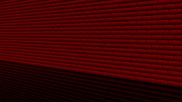Ögonblick av att förstöra en röd tegelvägg vänt bakåt av konkreta sfärer på en mörk bakgrund. Design. Bryta en vägg med många tegelstenar faller ner, begreppet konstruktion. — Stockfoto