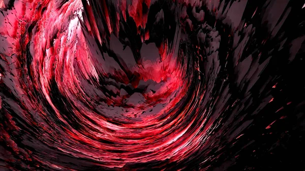 Vířící tornádo černé a červené barvy, bezešvé smyčky. Pohyb. Krásný transformační rotující povrch tornáda s vlnami. — Stock fotografie