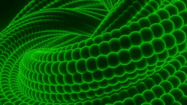 3D spirála s hadí texturou. Design. Hypnotická animace s rozvíjející se spirálou hada. Zamotané tělo hada se rozvíjí a kroutí — Stock video