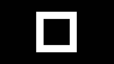 Siyah arkaplan animasyonunda beyaz kareler genişliyor