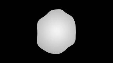 Organik soyut şekil siyah bir arkaplanda sorunsuz bir şekilde dönüşüyor ve değişiyor