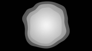 Siyah arka planda büyüyen ve küçülen beyaz bir kabarcığın pürüzsüz animasyonu