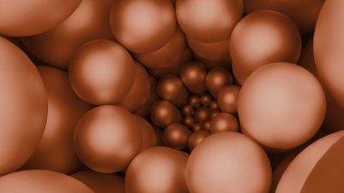 Endless looping animation of red spheres forming a hypnotic spiral tunnel, creating an abstract background