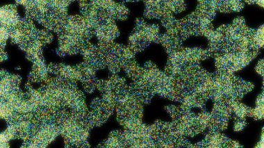 Dijital pikseller sinyal ayrılığı ile renkli bir hata efekti yaratıyor