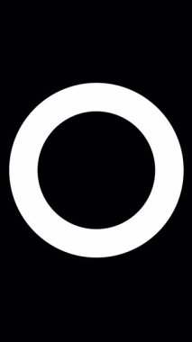 Siyah arka planda genişleyen altı beyaz dairenin minimalist animasyonu