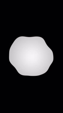 Organik soyut şekil siyah bir arkaplanda sorunsuz bir şekilde dönüşüyor ve değişiyor