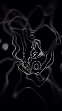 Siyah zemin üzerinde gelişen beyaz soyut çizgiler