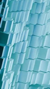 Abstract background with moving blue cubes in a seamless loop