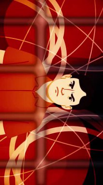 Hapishane parmaklıklarının görünüp kaybolması özgürlüğün kayboluşunu simgeliyor.