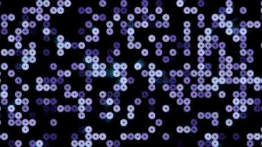 Bokeh Işık Çemberleri Siyah Arkaplanda, Radyal Mavi ve Mor Küre Patlaması, Titrek Işınlar, Parıltı