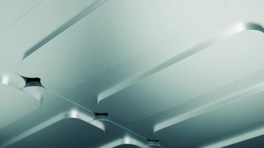 Yumuşak Modüler Tavanlı Paneller, Soluk Teal Yuvarlak Döşeme Şebeke, Hafifçe Işıklandırma ve Derinlik