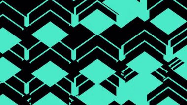 Turkuaz Sembol Şablonu Kalın Siyah ve Cyan Geometri Döngüleri Yüksek Ritim Dönüşümlerinde Tekrar Ediyor