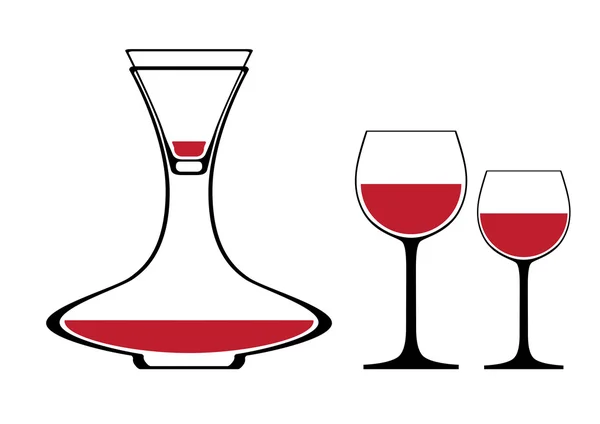 Ensemble de verres à vin — Image vectorielle