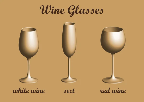 Set de copas de vino — Archivo Imágenes Vectoriales
