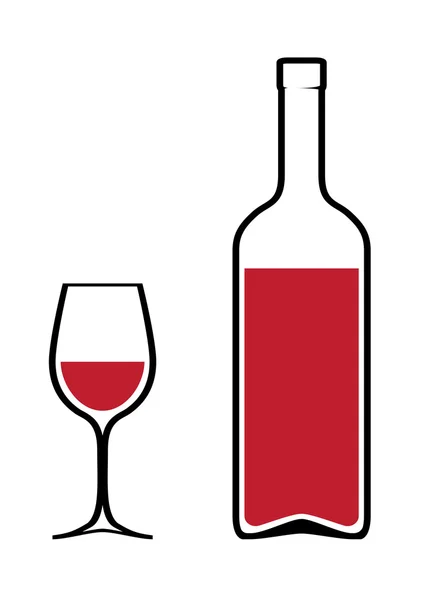 Une bouteille de vin — Image vectorielle