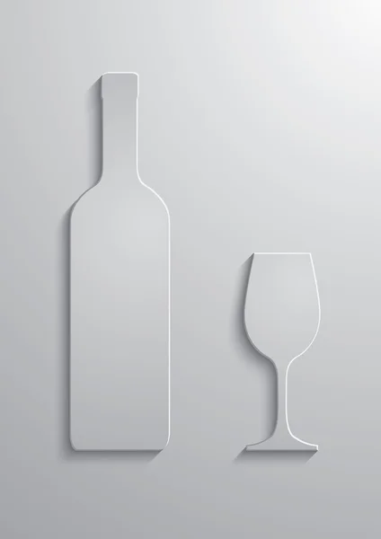 Bouteille et verre — Image vectorielle