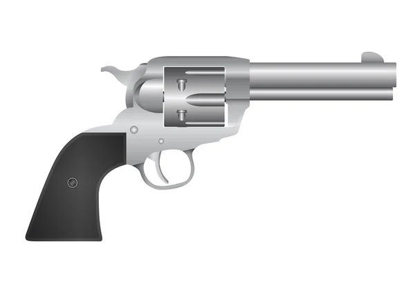 Un revolver en argent — Image vectorielle