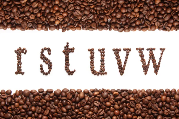Ein Kaffee-Alphabet — Stockfoto