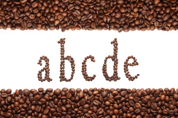 Ein Kaffee-Alphabet — Stockfoto