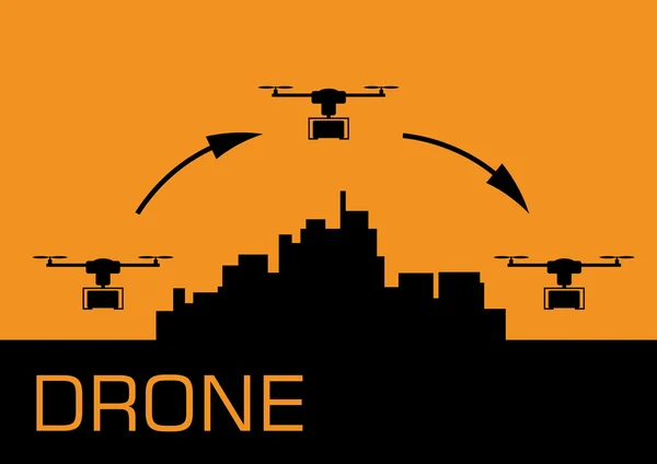 Drone bär ett paket — Stock vektor