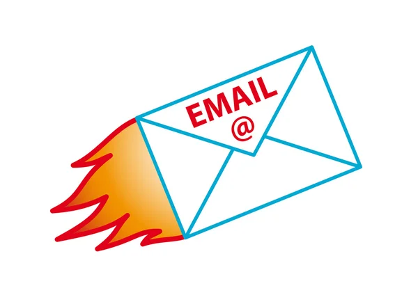 A burning email — Stock Vector