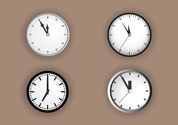 Une quatre horloges — Image vectorielle